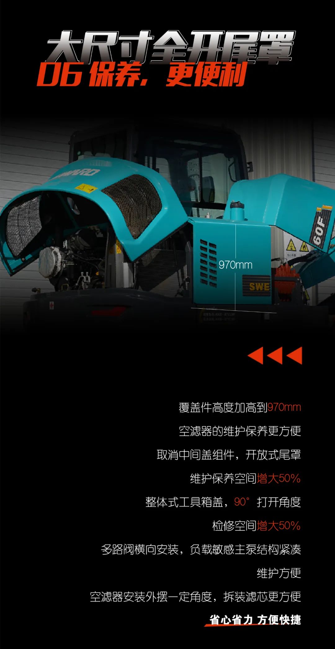 一图读懂 | 献礼七一 · 尊龙凯时官网网址智能SWE60F挖掘机低碳来袭